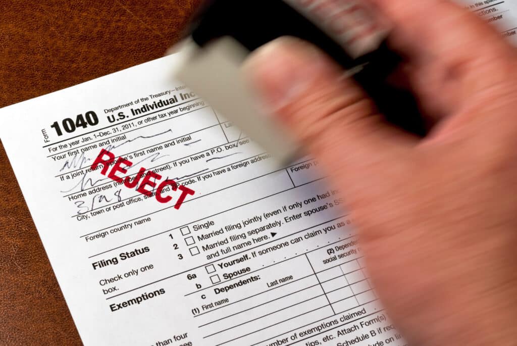 tax return rejected - expat tips