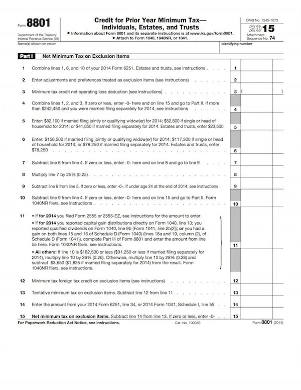 Form 8801